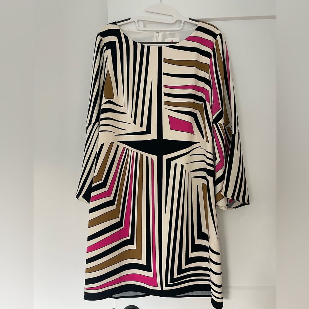 JB by Julie Brown NYC Striped Dress with Pink and Brown Accents size 6